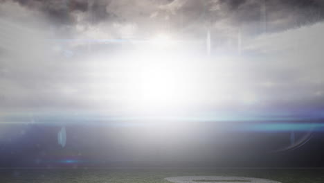 animation of lights over american football pitch at floodlit stadium