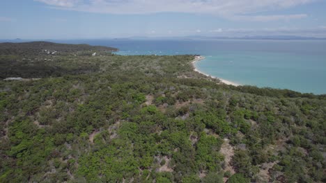 <unk>色熱帶海洋和植物在大凱佩爾島,yeppoon,昆士蘭 - 空中無人機拍攝