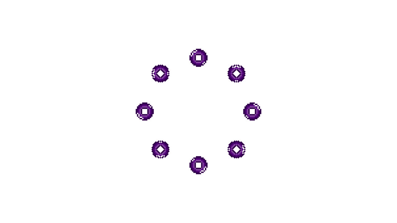 Pixel Art Mini Circle mark Spinning Circle Animated Overlay Transparent 30fps (7)