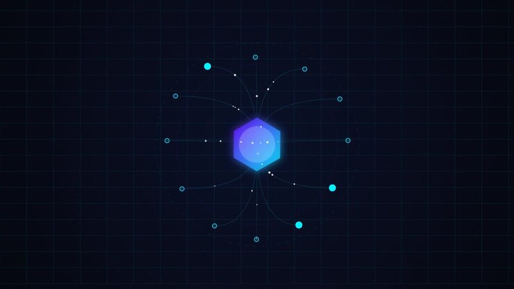 Abstract Digital Hexagon Node Network Animation