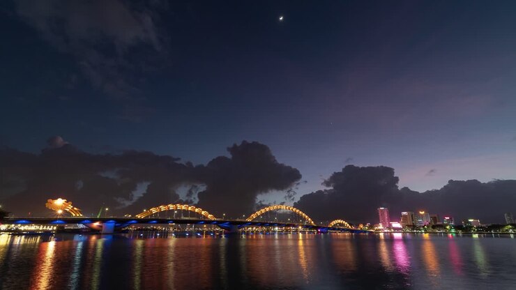 Dragon Bridge at Night, Danang, Vietnam