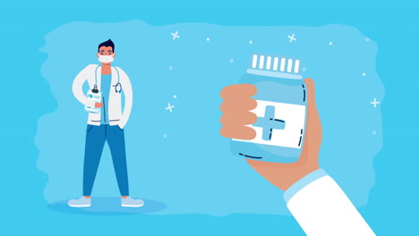 doctor holding medicine