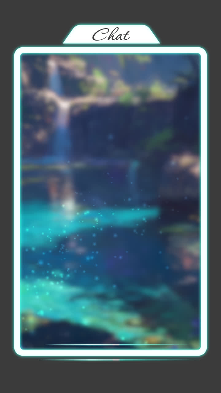 Chat interface with waterfall background
