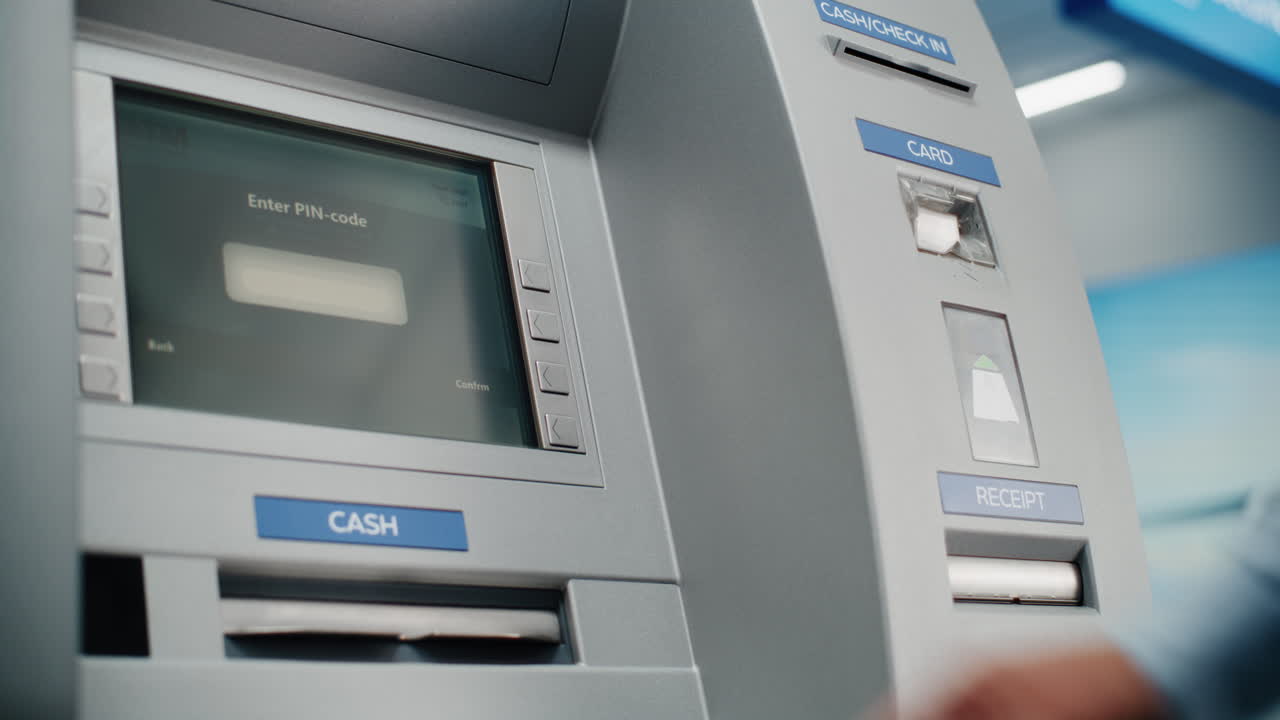 Person using an ATM