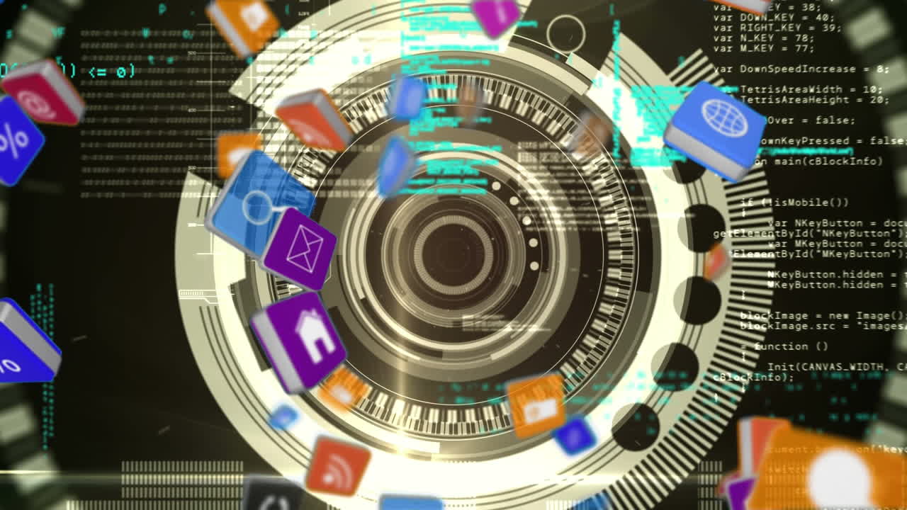 인터페이스 코드가 있는 인터넷 아이콘