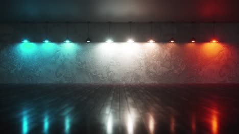 empty room with colorful accent lighting