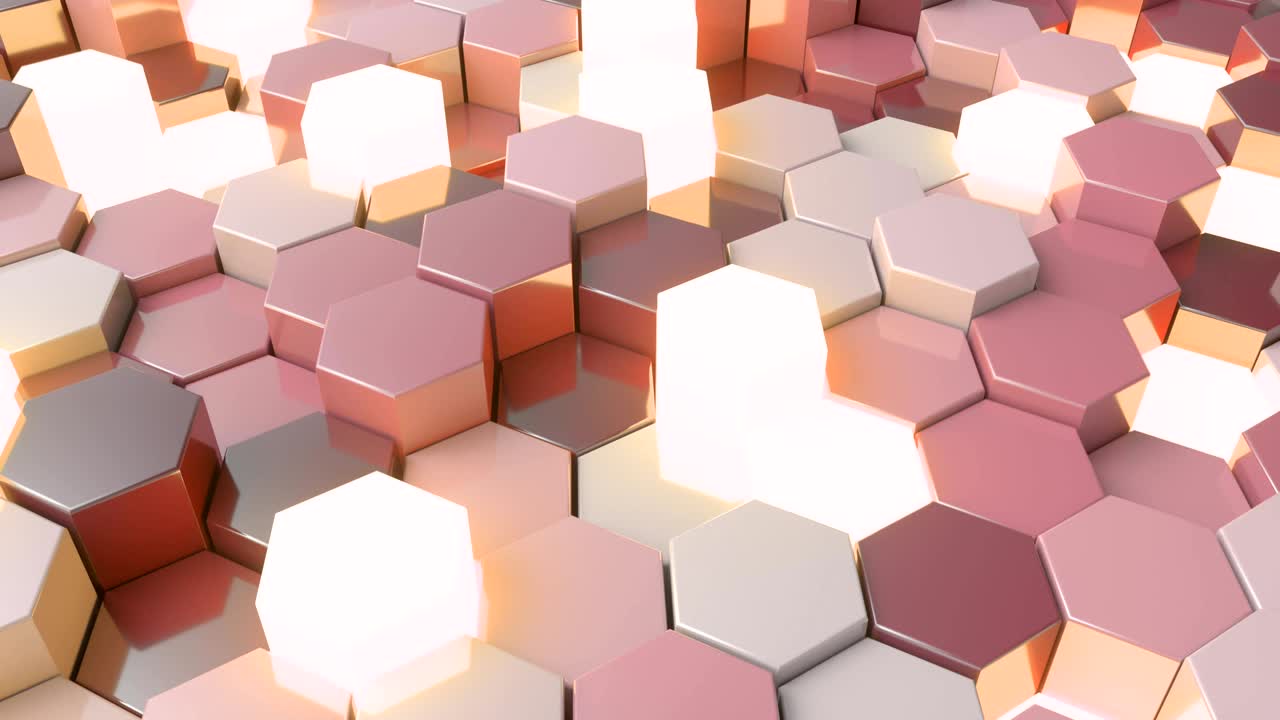 grilla hexagonal en 4k y animación en 3d