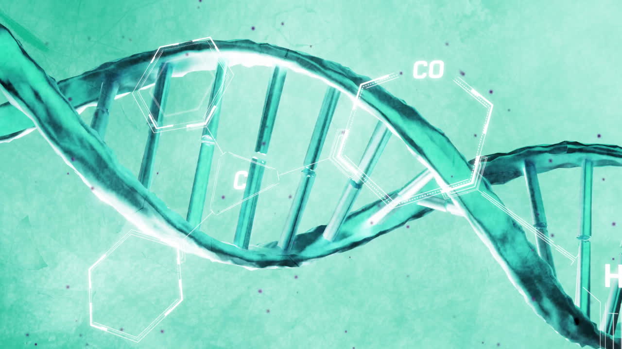 dna 가닥 스핀링을 통해 과학 데이터 처리의 애니메이션