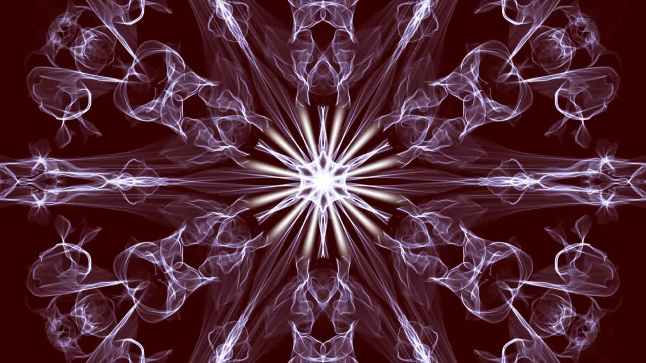 patrones de humo blanco en fondo rojo oscuro, rayos blancos en el centro, vídeo de bucle vj, movimiento de túnel