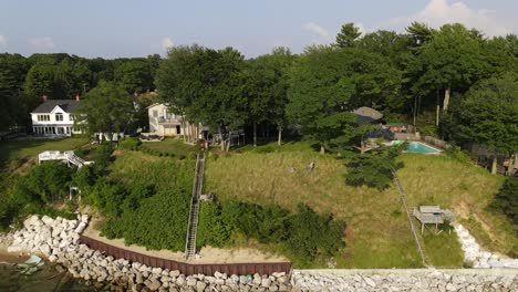 Casas-A-Orillas-Del-Lago-En-Michigan-En-La-Costa-De-Los-Grandes-Lagos