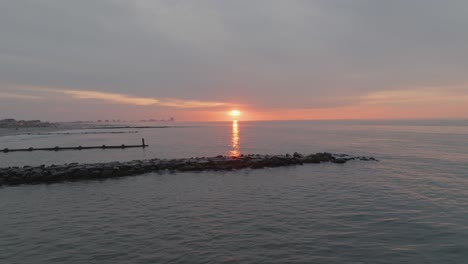 Sunset-beach-background,-no-people