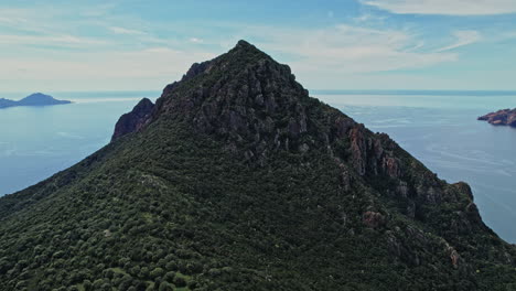 aerial view of mountain with lake, corsica france