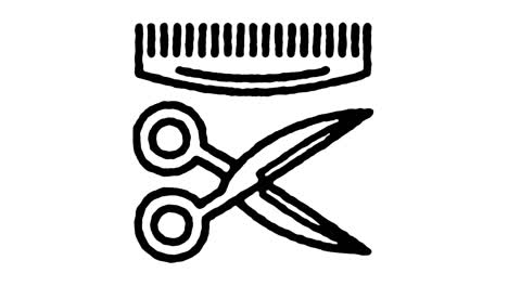 self haircut sketch line icon animation