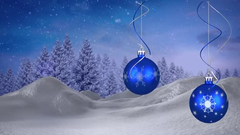 Animation-of-christmas-decoration-over-winter-landscape