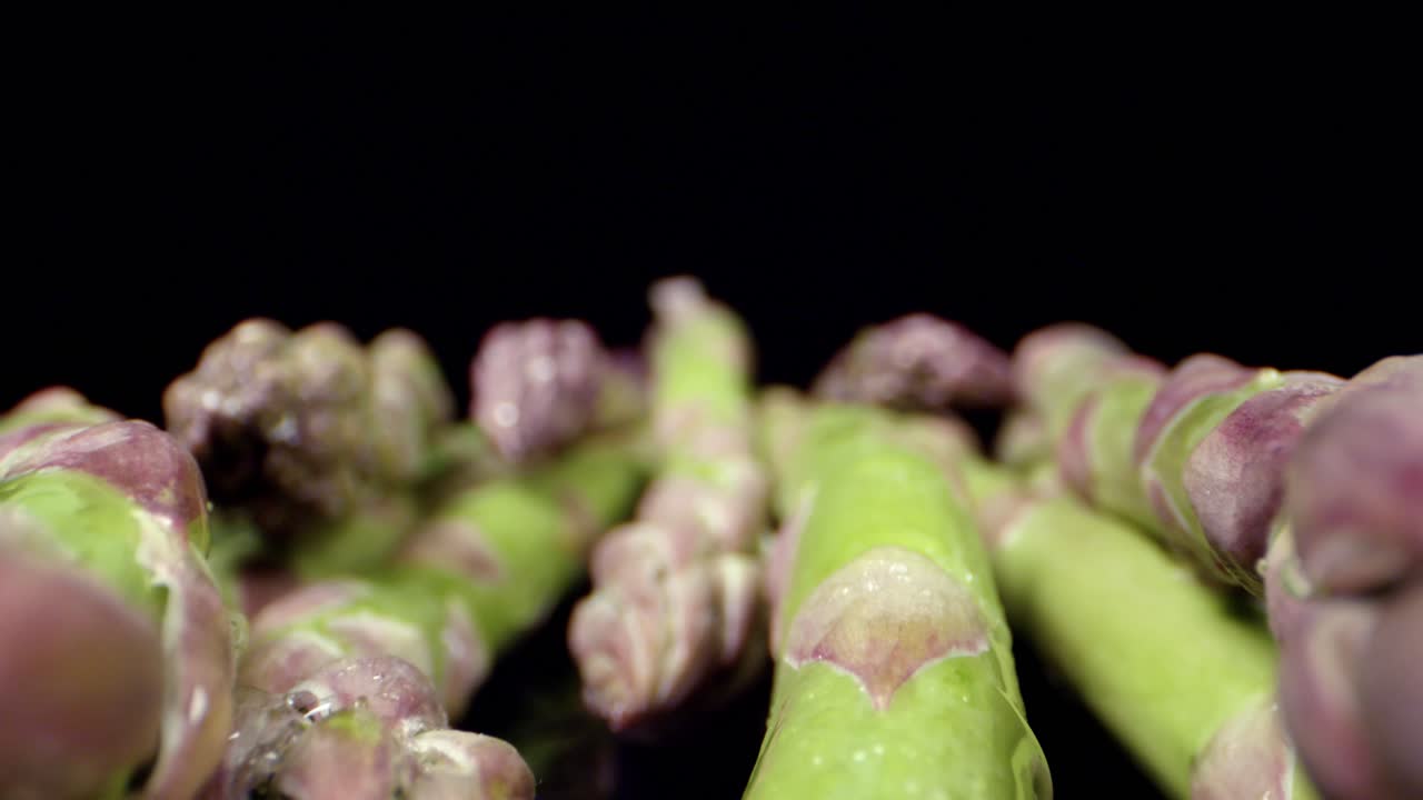 Fresh Asparagus green high quality healthy vegetable super macro close up HQ  4k shoot