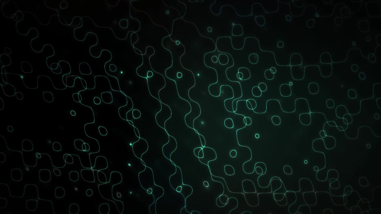 Dynamic Abstract Background of Glowing Teal Lines and Dots