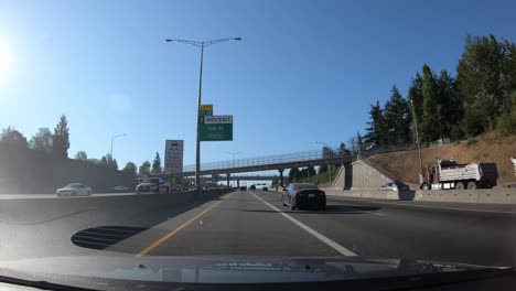 busy traffic on highway car driving dash cam