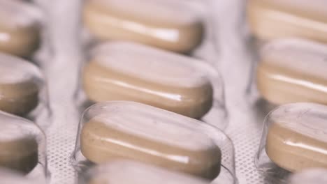 close-up of packaged pills