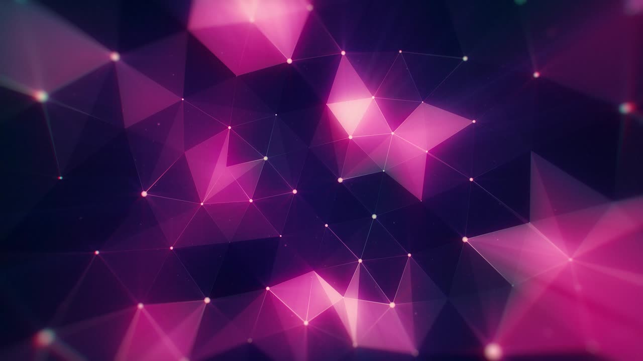 superficie poligonal de neón giratoria