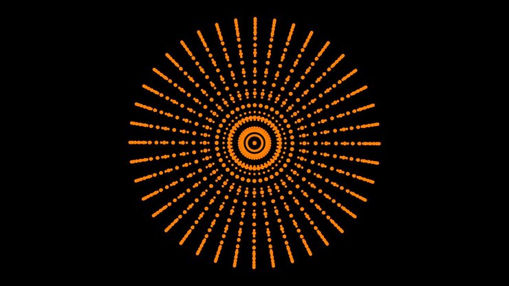 Abstract white circular pattern is rotating, disco backdrop, signaling communications information, optical