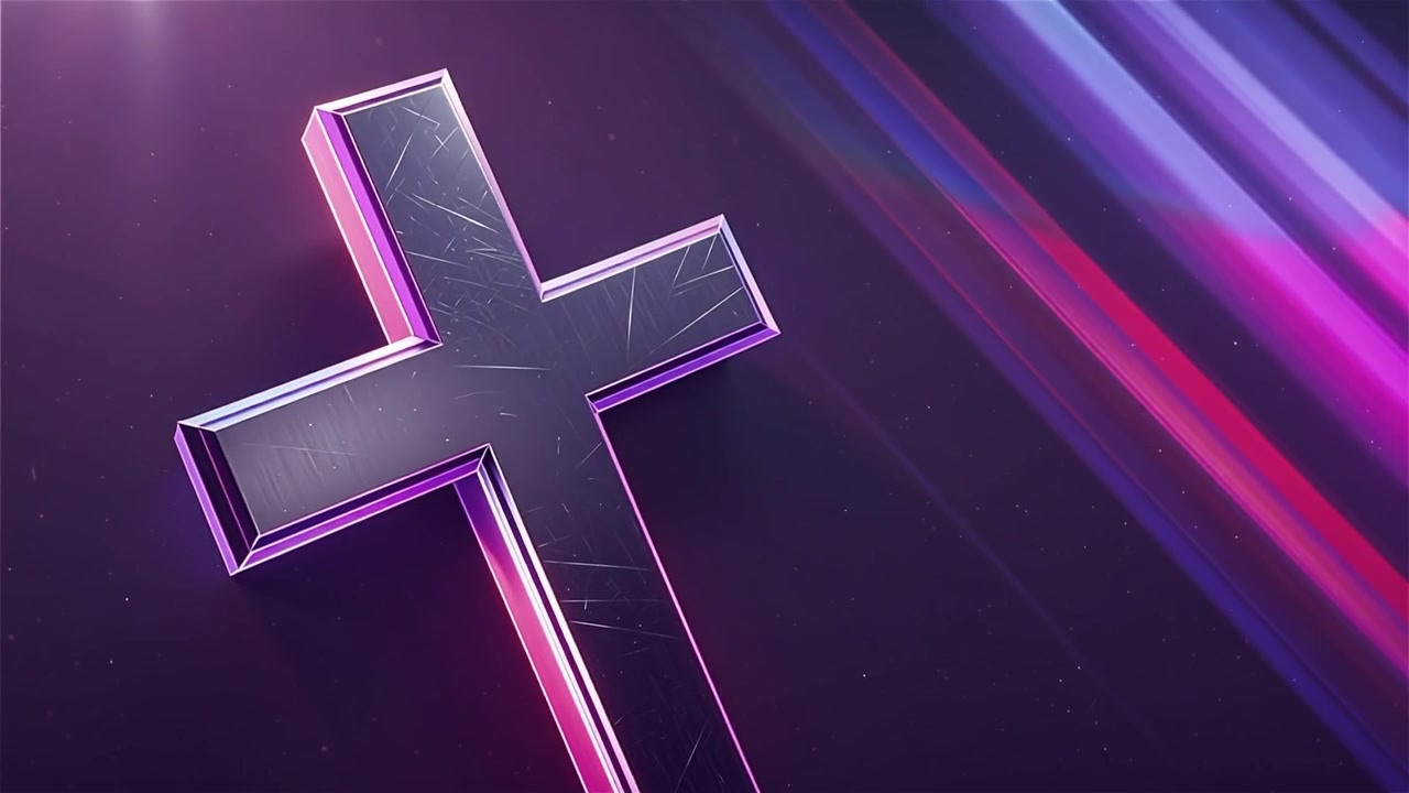 Cruz Cristiana con Luz Celestial, Fondo para Adoración.