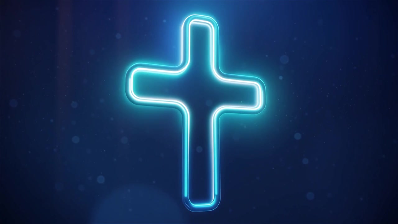 Croce Cristiana Luce Celestiale Sfondo per il Culto.