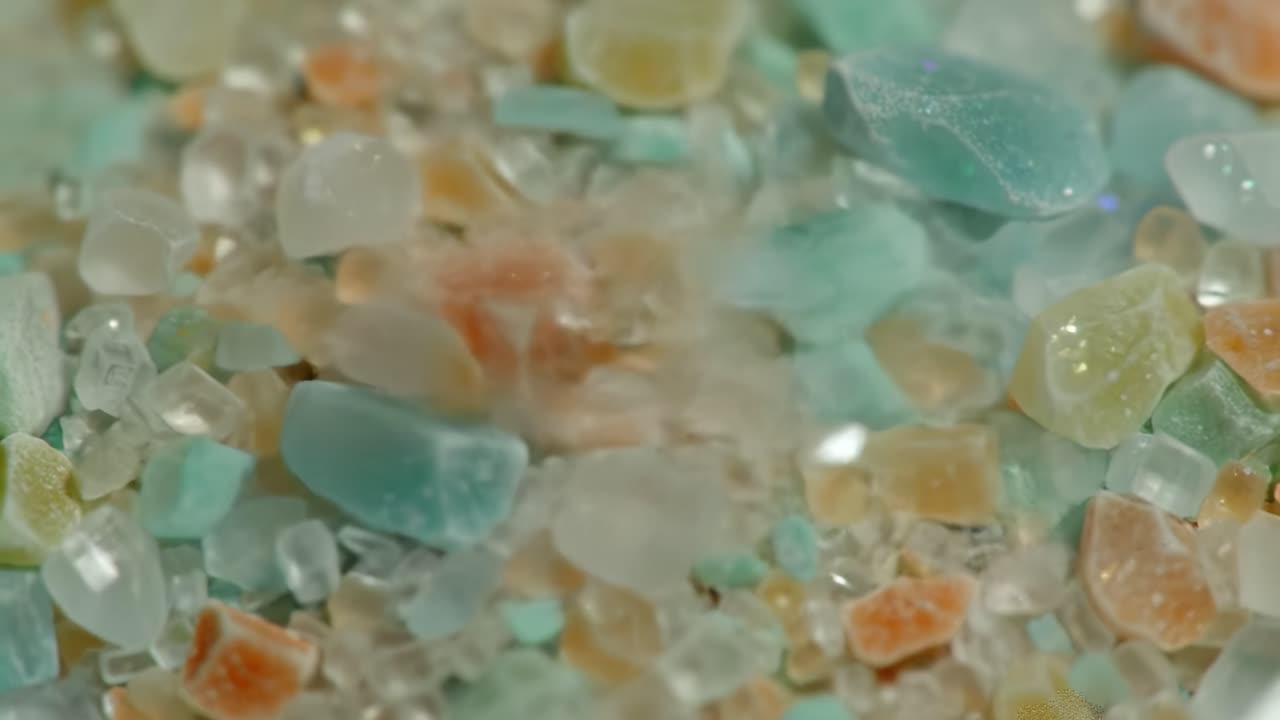 A Close-Up View of Various Colorful Crystals and Minerals Showcasing Natural Textures and Intricate Patterns in a Vibrant Mosaic of Tiny Gems