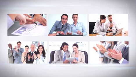 montaje del equipo de negocios