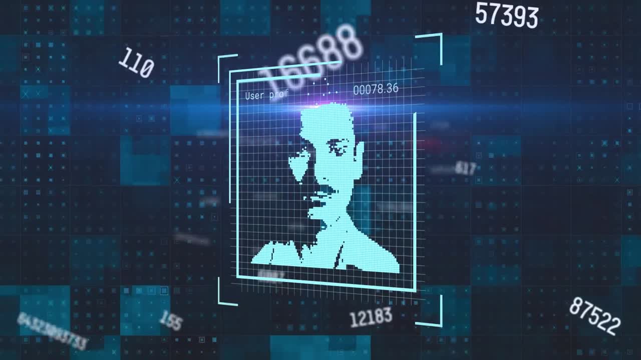 animación de cambio de iconos de perfil y cambio de números contra un fondo azul.