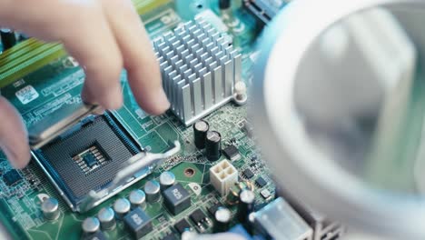 removing the microprocessor from the circuit board of a desktop computer