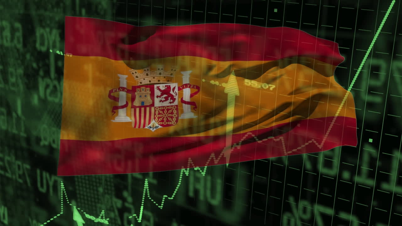 스페인의 발을 통해 데이터 처리의 애니메이션