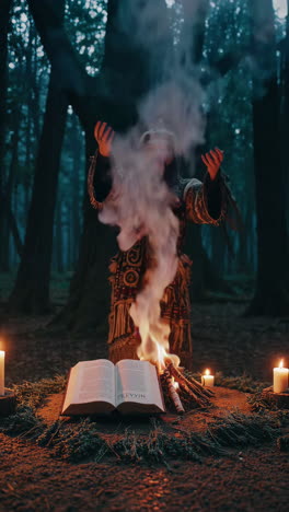 a shamanic ritual in the woods
