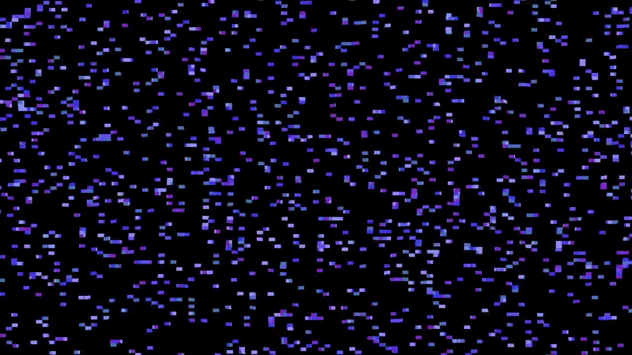 Abstract Digital Background with Flickering Purple and Blue Pixels