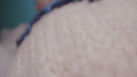 close-up of a knitted sweater