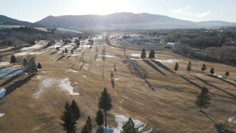 fall winter season at livingston montana yellowstone aerial