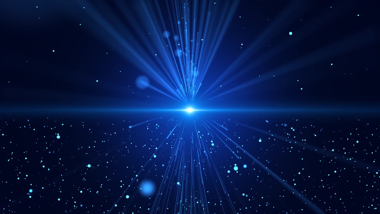 Particles blue event game trailer titles cinematic concert stage background loop spectacular motion