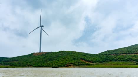 wind power equipment on the mountain