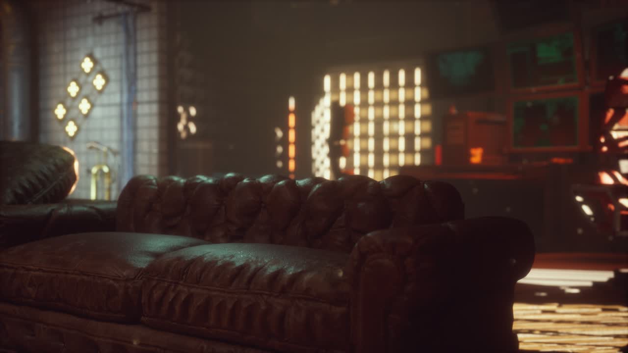 fi 네온 조명과 함께 미래형 인테리어