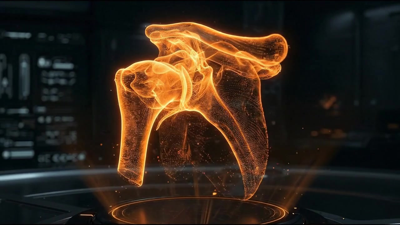 Thermal infrared scan of human shoulder highlighting joint inflammation
