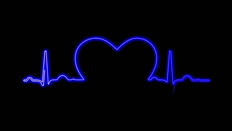 neon symbol design sign colorful abstract background heart beat line. neon light heartbeat display screen medical research.