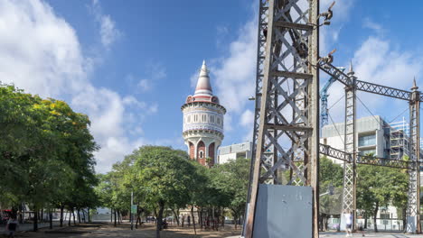 ornate old water tower in barcelona