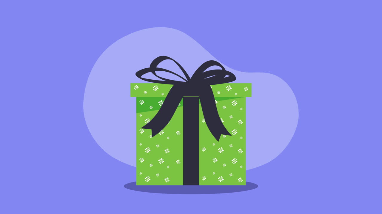 caja de regalo verde con cinta negra