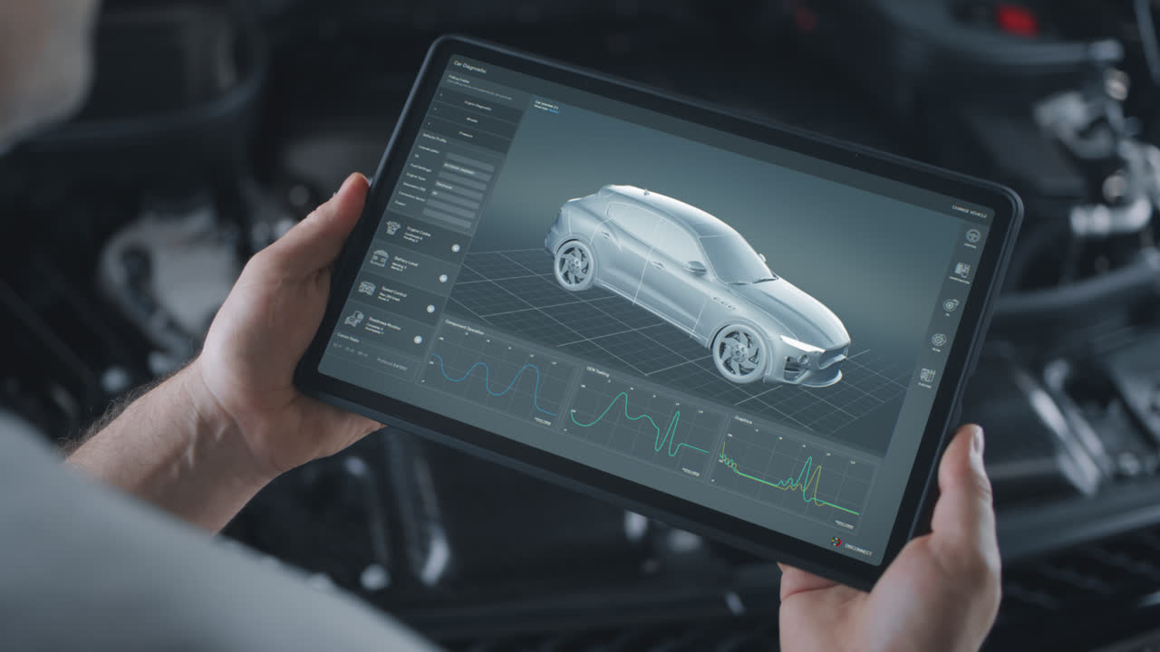 Car diagnostics on a tablet