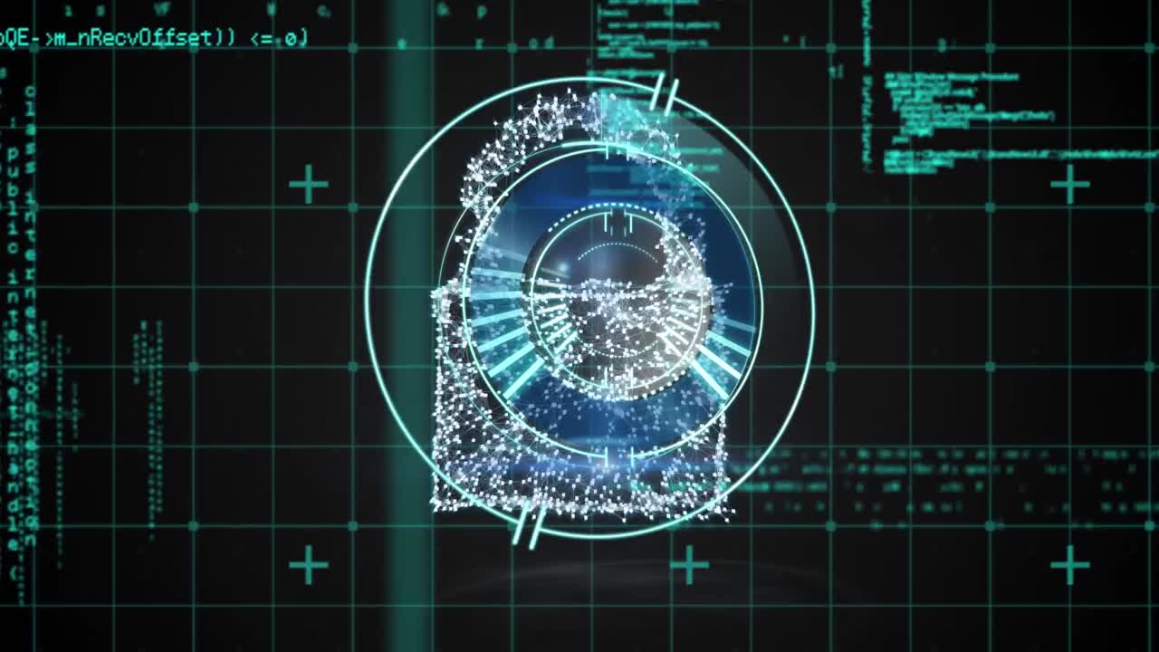 Animazione di cerchio in elaborazione su cloud e elaborazione dati