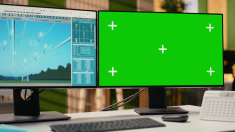 green screen mockup computer used for smart electric grid development
