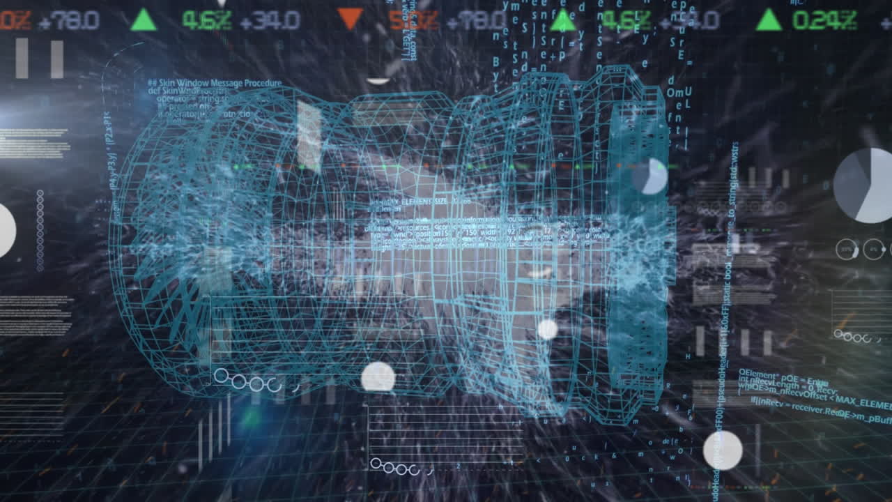 Animation of 3d engine and data processing