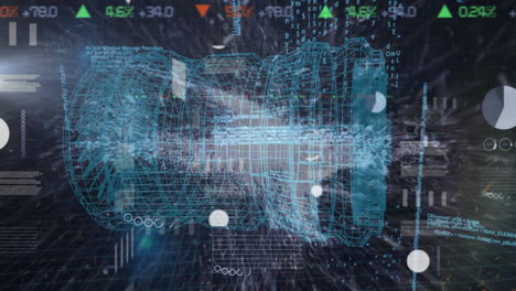 animation of 3d engine and data processing