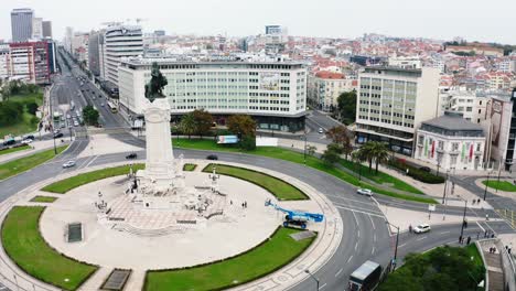 aerial view of lisbon's city square