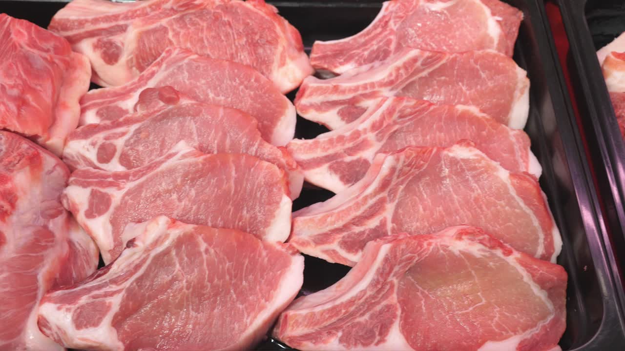 Raw Pork Ribs and Chops