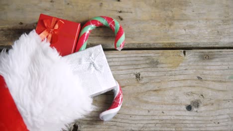 christmas decorations on wooden table 4k